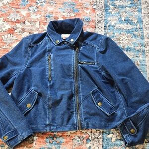 Anthropologie Pilcro Denim Dyed Moto Jacket size Medium